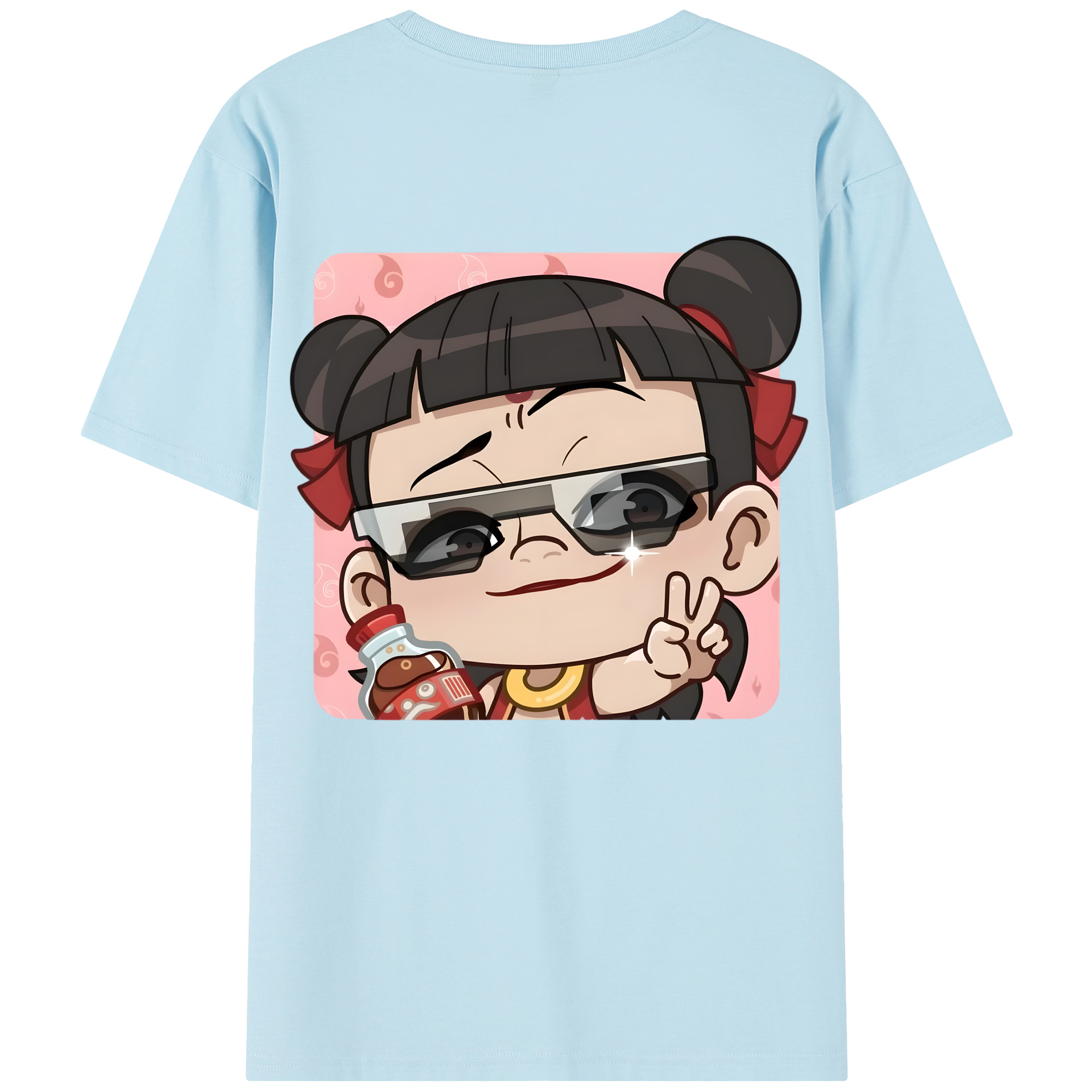 （画像用） Ne Zha 2 ナタ 魔童の大暴れ 綿100％半袖Tシャツ（背面プリント）